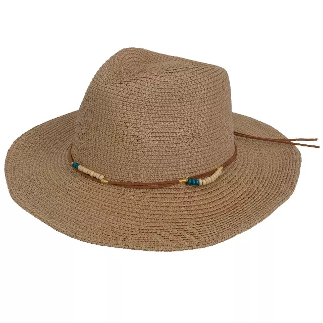 Magid Beaded Macrame Straw Cowboy Hat — NATURAL