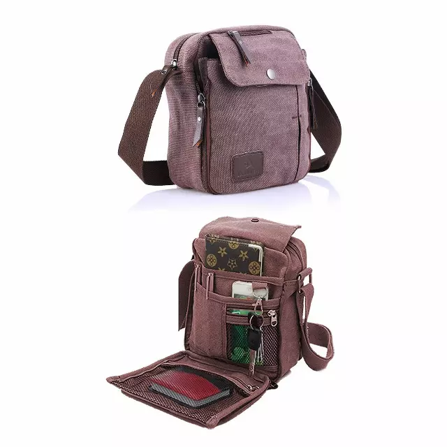 Multifunctional Canvas Sport Crossbody Shoulder Bag — Purple