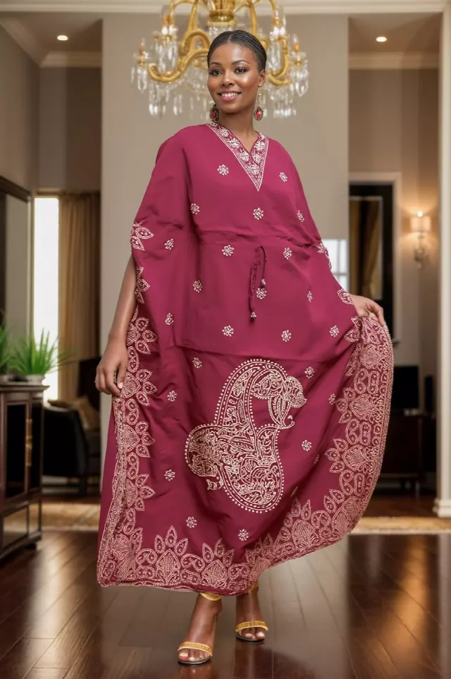 PNA-503 - Women's Plus Size Gorgeous Kaftan - One Size (6-PCS PRE-PACK) $7 Each — One Size (4-24) / Print-1303B