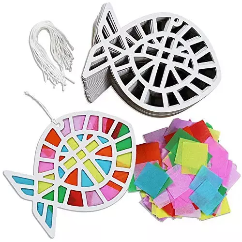 Fish DIY Suncatcher Paper Crafts - 24 Pieces Per Pack KP4099