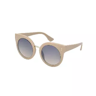 Vintage Round Cat-Eye Sunglasses with Metallic Bridge and Accent Studs TD10331