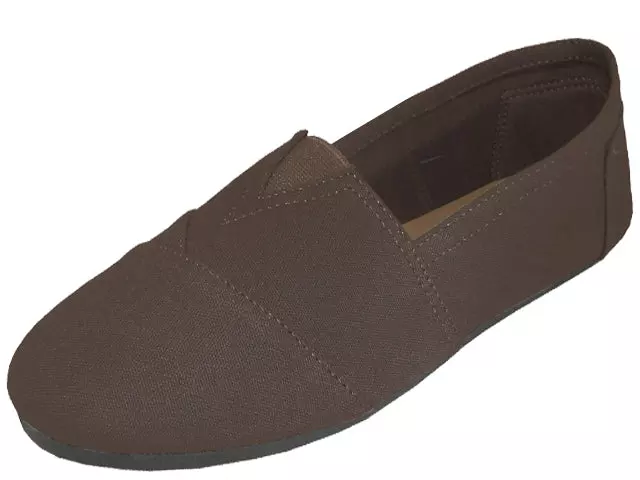 S308M - Men's "Easy USA" Slip-on Casual Canvas Shoes — Brown (S308M-T) / 7-12 Assorted