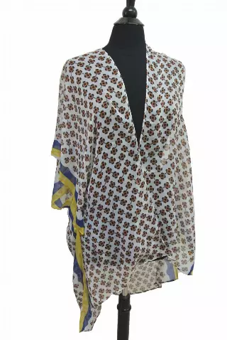 RS318 Floral Print Spring Kimono — Pink