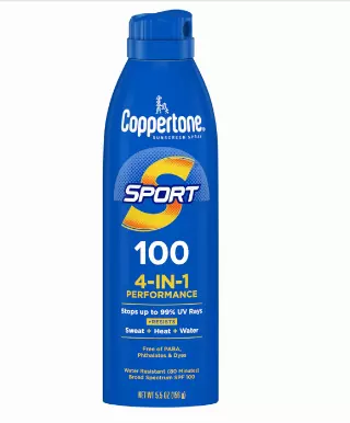 Coppertone SPORT Sunscreen Spray SPF 15, 5.5 FL OZ | Spray Sunscreen Broad Spectrum SPF 15, Sweat, Heat and Water Resistant, PABA, Oxybenzone, Octinoxate, Paraben and Dye Free