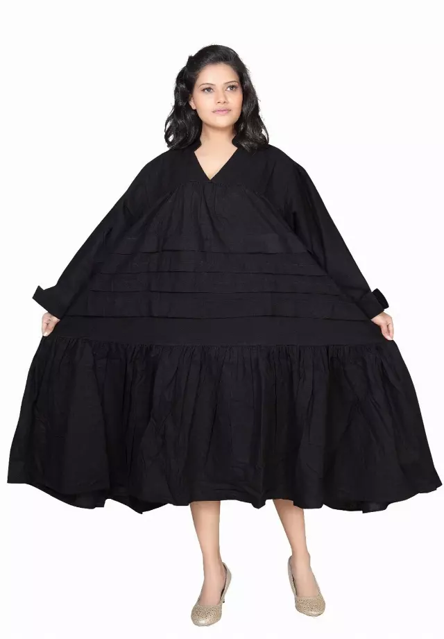 7580S - ON SALE!!! Solid Color Tunic Dress (3 PCS PRE-PACK) - $15.00 EACH — One Size (4 - 24) / Black