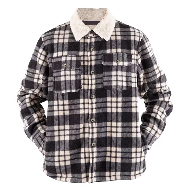 Men’s Plaid Heavy Weight Shacket - Style #MFJ506 - $15.00/Unit - 12PCS/CS - PLEASE SEE DESCRIPTION — Black Plaid