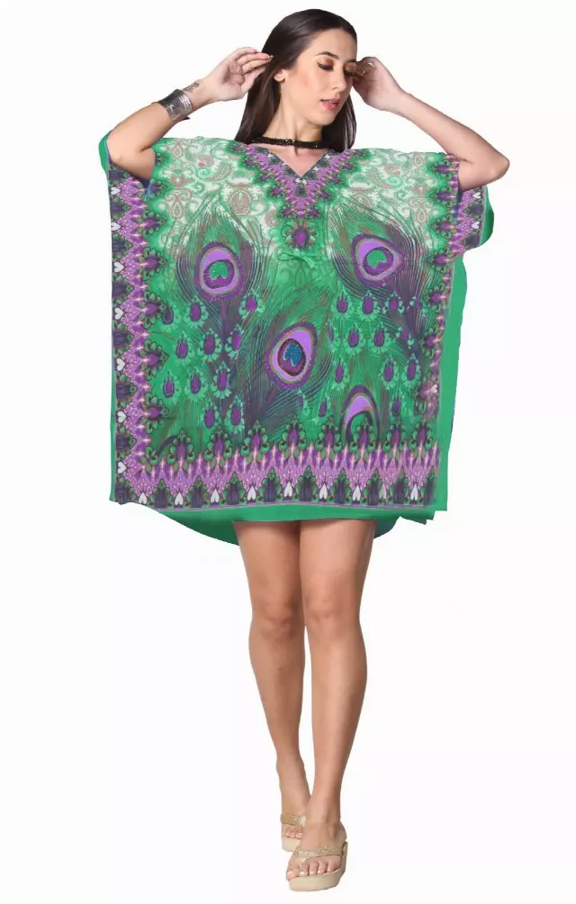 PNA-933 - Women's Short Kaftan Cover up Tunic - One Size (12-PCS PRE-PACK)($5 Each)