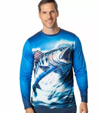 Men Performance L/S Fish Graphic-7658793 3XL