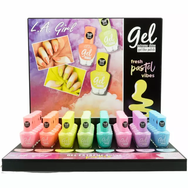 L.A. Girl Gel Extreme Shine Pastels - Wholesale Display 48 Units (GPD400)