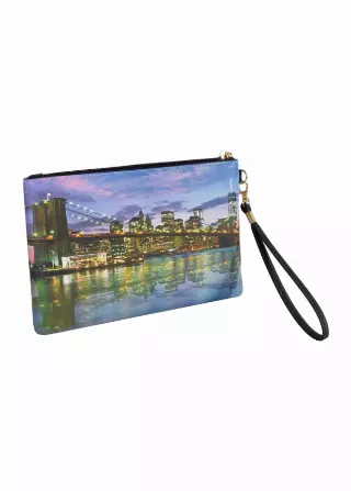 Rebecca & Rifka New York City Skyline Print Zip Wristlet