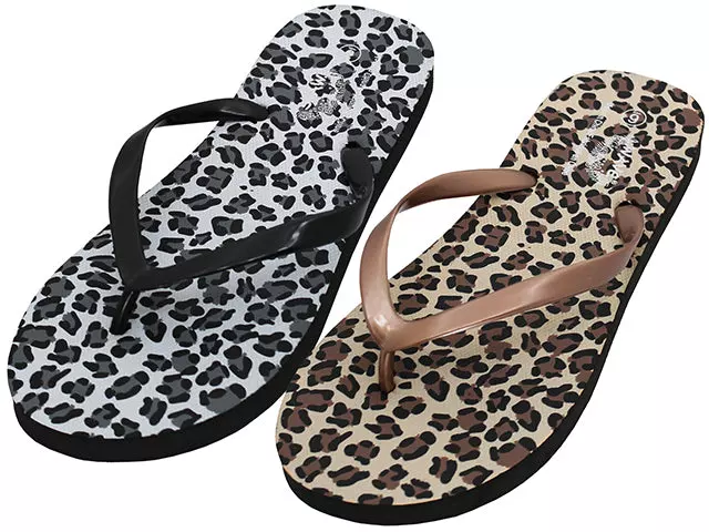 S3069L-A - Wholesale Women's "Easy USA" Soft Printed Leopard Zori