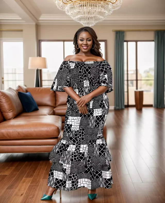 7823 Authentic African Print Dress - $28.00 Each (3 pcs per pack) — Free Size / Print-611