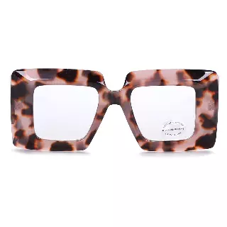 Designer-Inspired Square Blue Light Glasses with Bold Tortoise Finish P10990-BLB