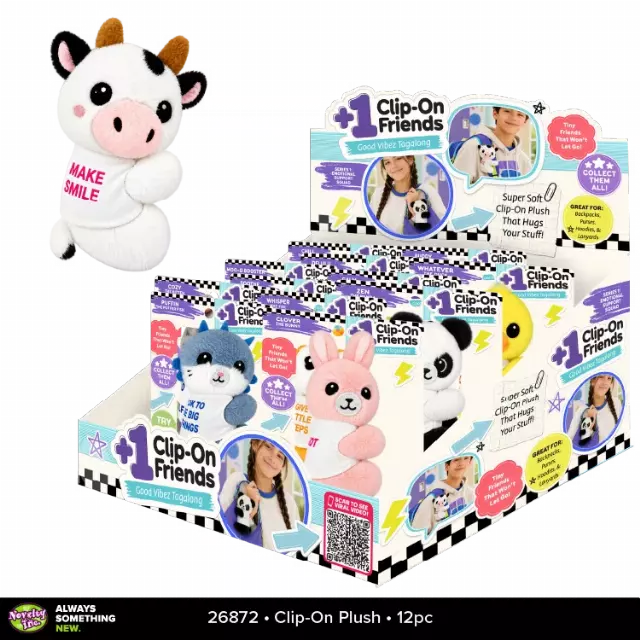 Clip-on Soft Plush Friends - 12 Pieces Per Retail Ready Display 26872