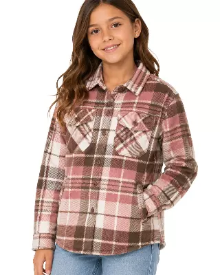 Girls' Shacket with Sherpa Lining #H35 — Blush / 6-8-10-12-14-16