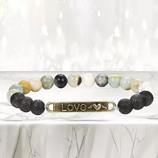 Mixed Lava Stone Chakra Diffuser Bracelet — Love
