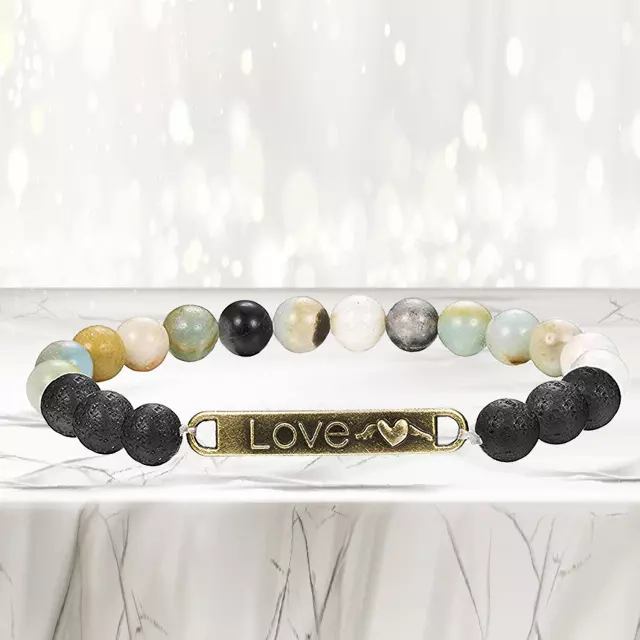 Mixed Lava Stone Chakra Diffuser Bracelet — Love