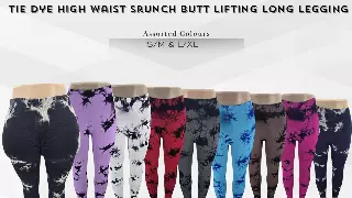 Chicaluv Wholesale - Stylish Tie Dye Long Leggings - High Waist, Butt Lifting