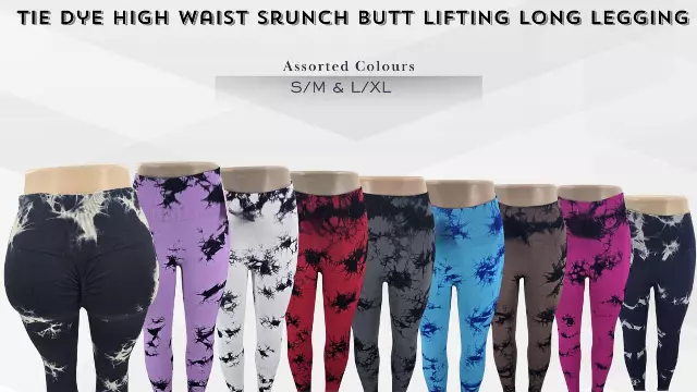Chicaluv Wholesale - Stylish Tie Dye Long Leggings - High Waist, Butt Lifting