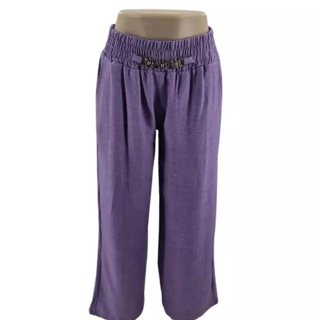 ChicaLuv - Refined Comfort Women’s Pull-On Trousers with Decorative Buckle XV0638