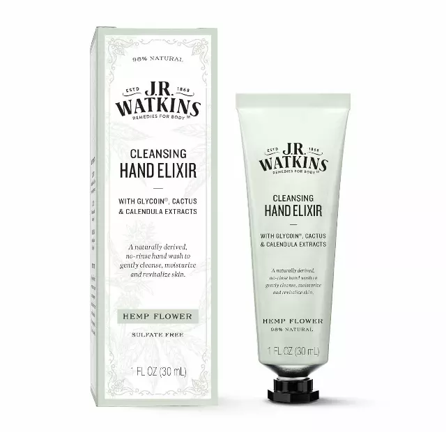 WHOLESALE J.R. WATKINS CLEANSING HAND ELIXIR 1 OZ - HEMP FLOWER - 48 PIECE LOT