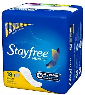 STAYFREE PADS 18 CT ULTRA THIN REGULAR WITH WINGS — Single