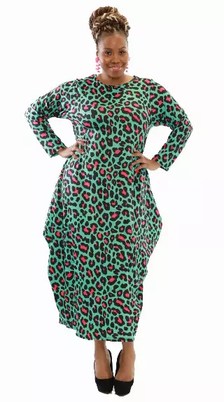 CHH-21085 *ON SALE** Long Sleeve Animal Print Maxi Dress - One Size (6-PCS PRE-PACK) ($12.00 Each)