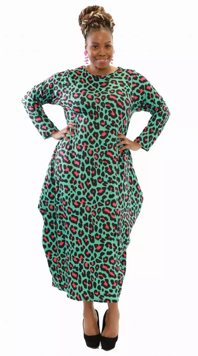 CHH-21085 *ON SALE** Long Sleeve Animal Print Maxi Dress - One Size (6-PCS PRE-PACK) ($12.00 Each)