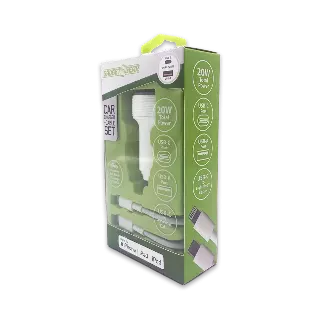 Car Charger Dual USB / USB-C Ports with USB-C to Lightning Charging Cable Set 20 Watts - 3 Pieces Per Pack 24607