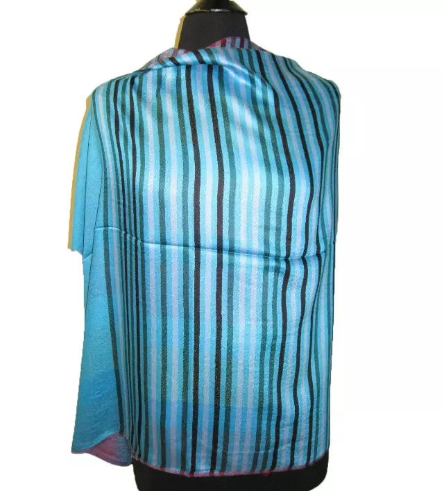 10982 Stripe Design Pashmina — Tq.