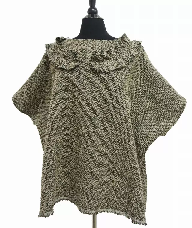 BF101 Solid Color Pullover Cape — Camel