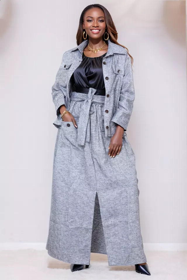 7857 -Long Sleeves 2-PC Collared Skirt Set - $25.00 Each (3 pcs per pack)