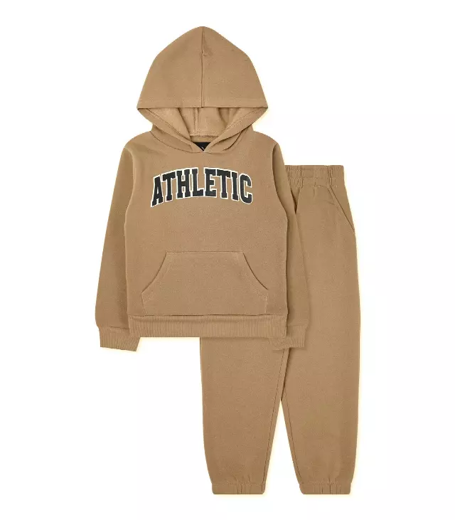 Boys’ 2PC Fleece Set #N21 — Beige / 4-5-6-7