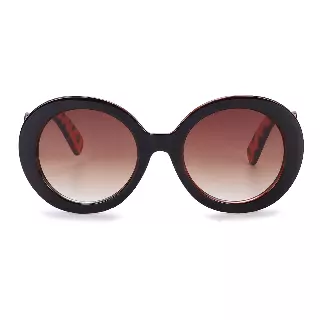 Women's Fashion Round Sunglasses with Ornate Spiral Curve Side Details P10949