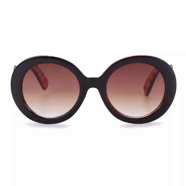 Women's Fashion Round Sunglasses with Ornate Spiral Curve Side Details P10949