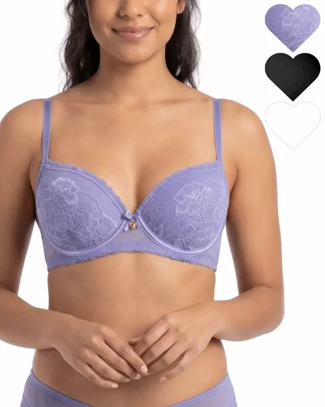Maria Push-Up 3-Pack Bras — Purple / 36B