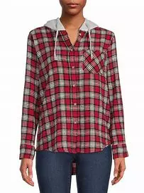 #240-TT ‘Time And Tru’ Women’s Hooded Flannel- $2.90 each (12-14-20 Pieces)