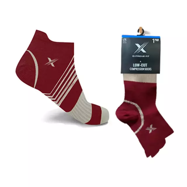 V-STRIPED ANKLE-LENGTH COMPRESSION SOCKS — Large/XL · SKU EF-SENACS-RUS-L