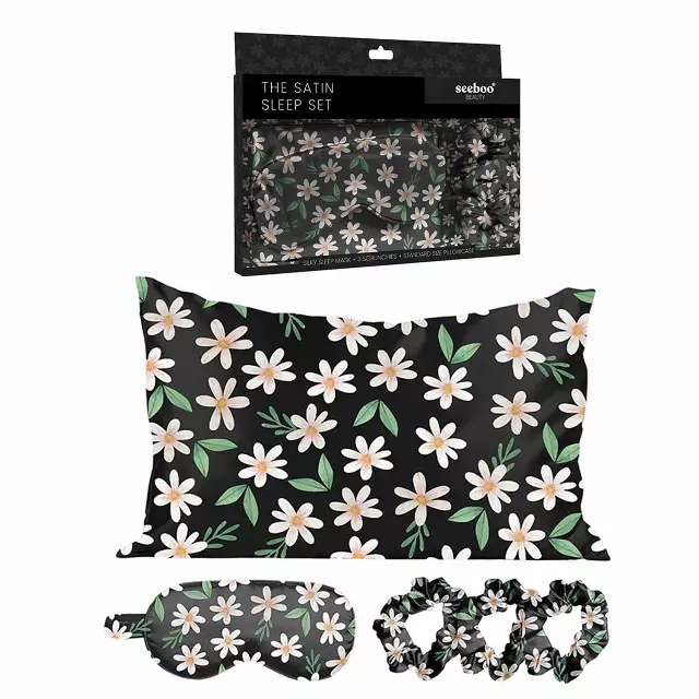 Satin Self Care Sleep Set — Floral