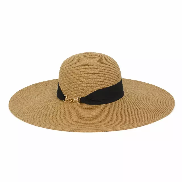 Magid Ribbon & Metal Accent Straw Floppy Sun Hat — TOAST