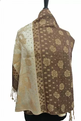 IN106 Pattern Pashmina — Khaki