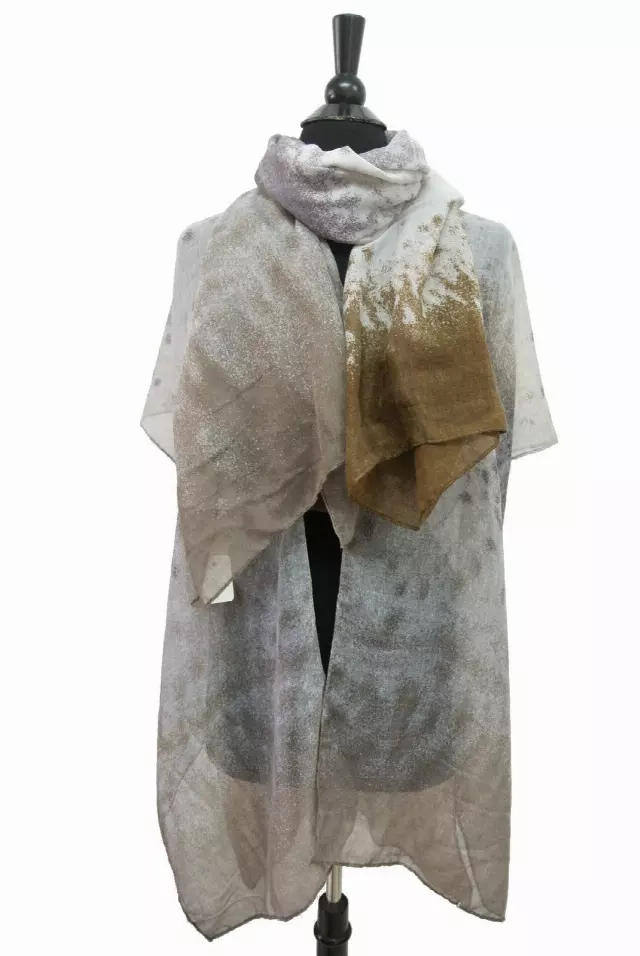 QC210 Tie Dye Look Spring Kimono — Silver