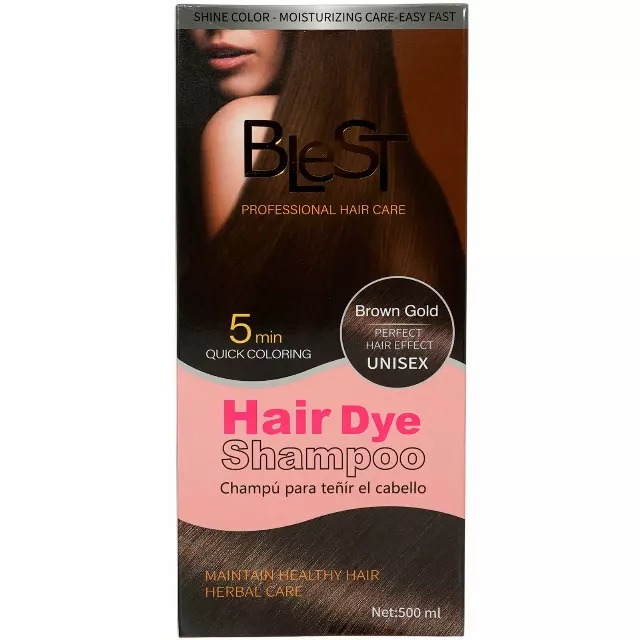 Blest Hair Dye Shampoo Brown Gold - Wholesale 6 Units (HD-772)