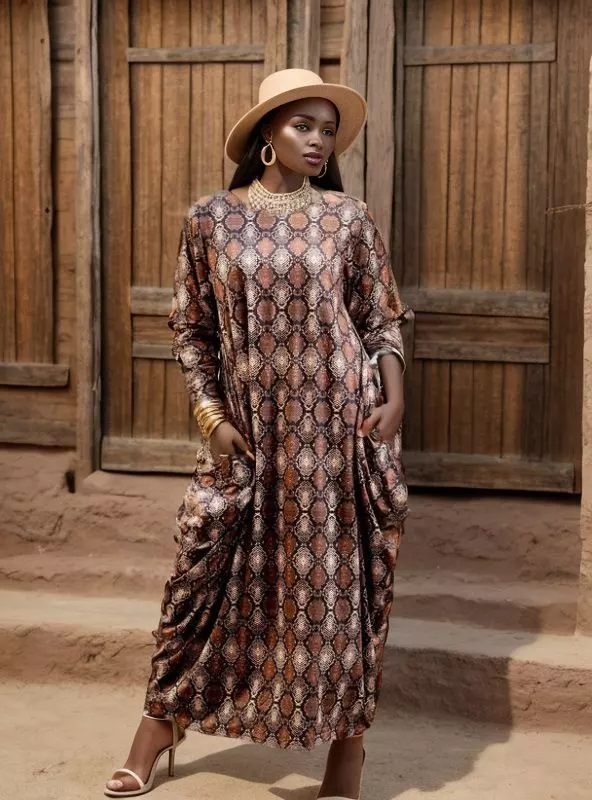 CHH-21059 ON SALE!!Long Sleeve Animal Print Maxi Dress - One Size (6-PCS PRE-PACK) ($12.00 Each)