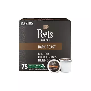 Peet’s Dark Roast K-Cups – Major Dickason’s, 75 Ct, (1 Box)