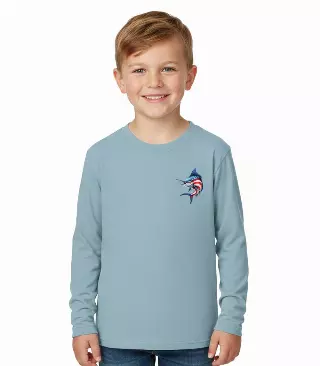 Boys Performance Top Marlin Fish USA Flag Graphic-7611504