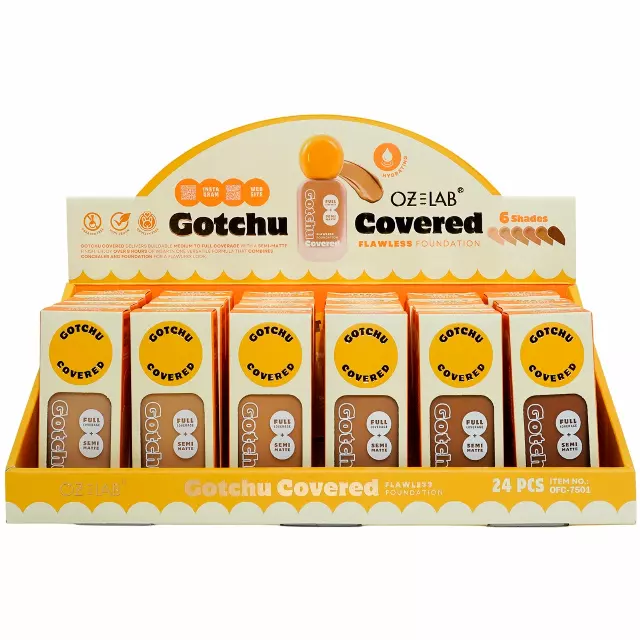 Oz Lab Gotchu Covered Flawless Foundation - Wholesale Display 24 Units (OFC-7501)