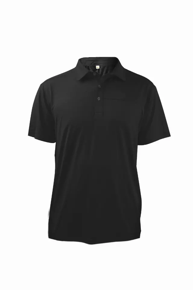 Men's Short Sleeve Polo Shirt BLACK- Style #MS016- $7.90/ Unit MINIMUM 24 PCS - PLEASE SEE DESCRIPTION - S-2XL — Black