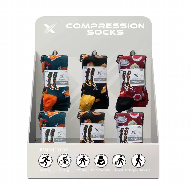 24-PAIRS COMPRESSION SOCKS WITH FREE DISPLAY · SKU XX-DISPLAY-LOP