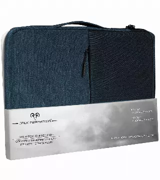 Jack Abrahams The Velocity Two-Tone Nylon Protective Padded Laptop Sleeve — 600-NAVY